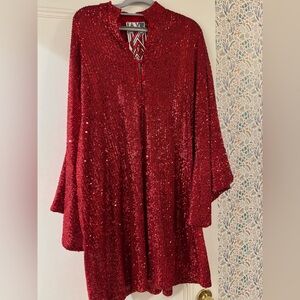 La Vie Style House Red Sequin mini dress